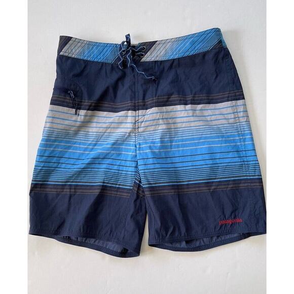 Patagonia Other - Patagonia Blue Stripe Shorts Men 32 Wavefarer Boardshorts 86621 Gorpcore